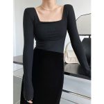 Long Sleeve Square Neck T-shirt - Image 3