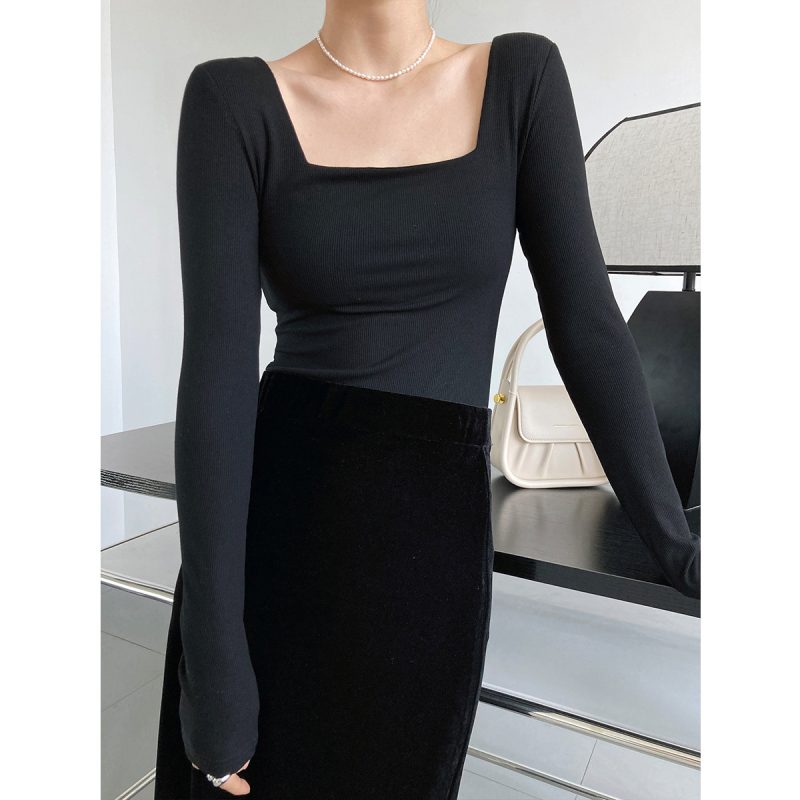 Long Sleeve Square Neck T-shirt - Image 3