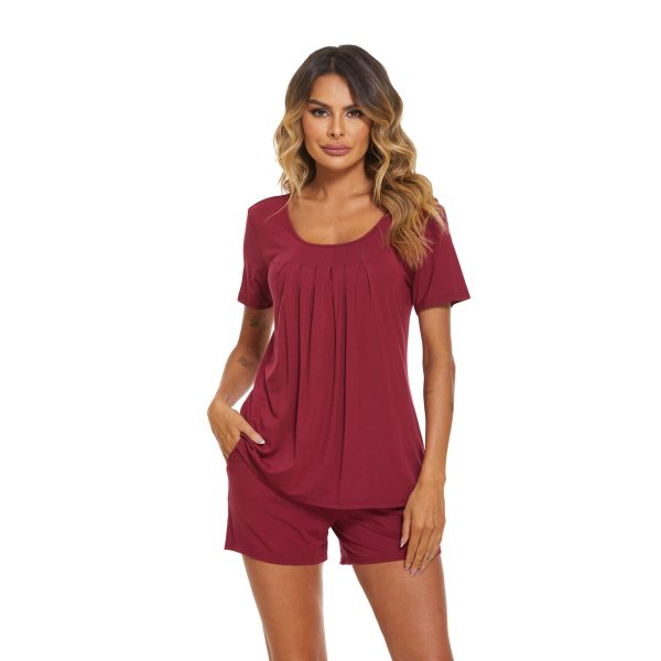 Spring Summer Casual Short-Sleeved Pajama Set for Women - Image 5