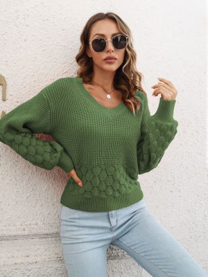 Lantern Sleeve Loose Knitwear Sweater