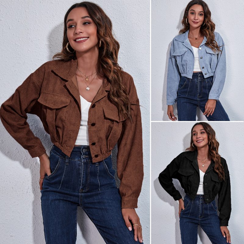 Explosion Corduroy Drop-Shoulder Short Coat - Image 3