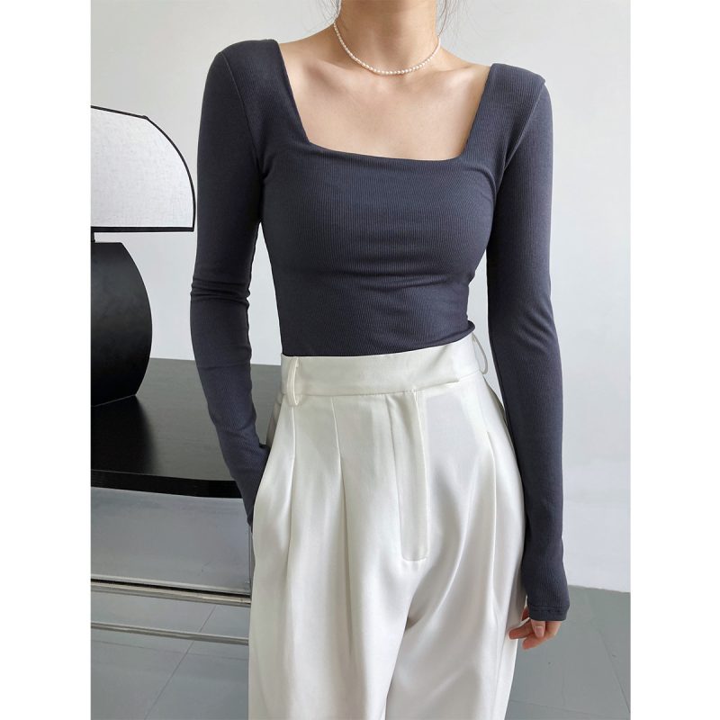 Long Sleeve Square Neck T-shirt - Image 2