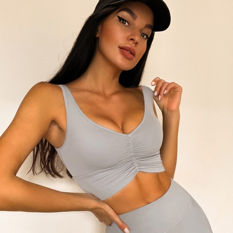 Tight Push-Up Pleated Yoga Vest - Image 2