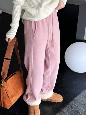 Sports Pink Drawstring Sweatpants