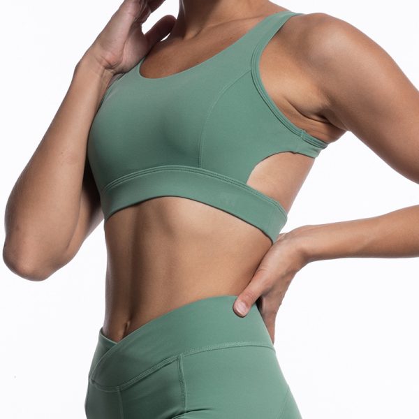 Cross Bare Back Sports Bra: Tight Yoga Suit with Double Pocket Sports Pants - Image 4