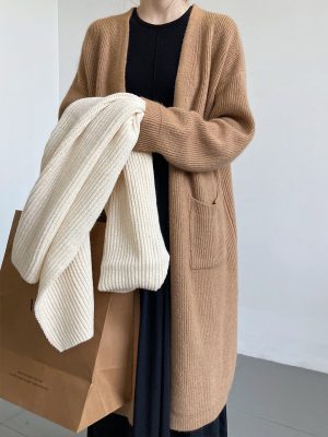 Retro Mid-Length Knitted Cardigan