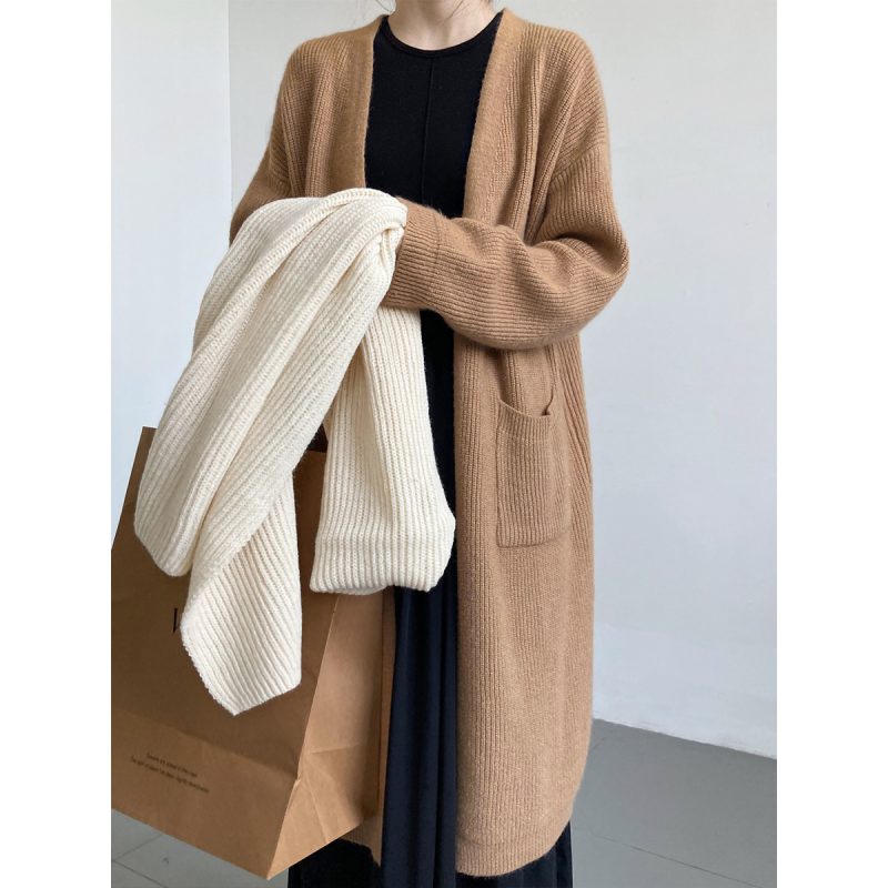 Retro Mid-Length Knitted Cardigan