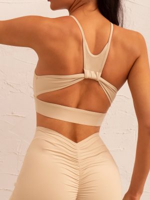 Three-Piece High-Strength Sports Suit: Sports Underwear with Pleated Fitness Pants for Women