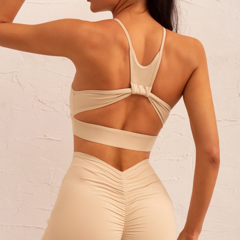 Three-Piece High-Strength Sports Suit: Sports Underwear with Pleated Fitness Pants for Women
