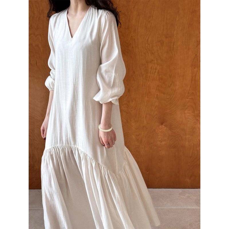 French Design Fishtail Dress: Loose, Elegant Long Dress for Spring