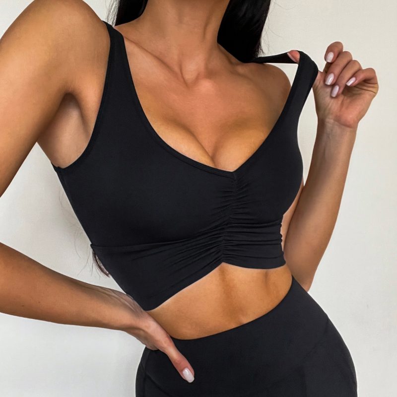Tight Push-Up Pleated Yoga Vest - Image 5