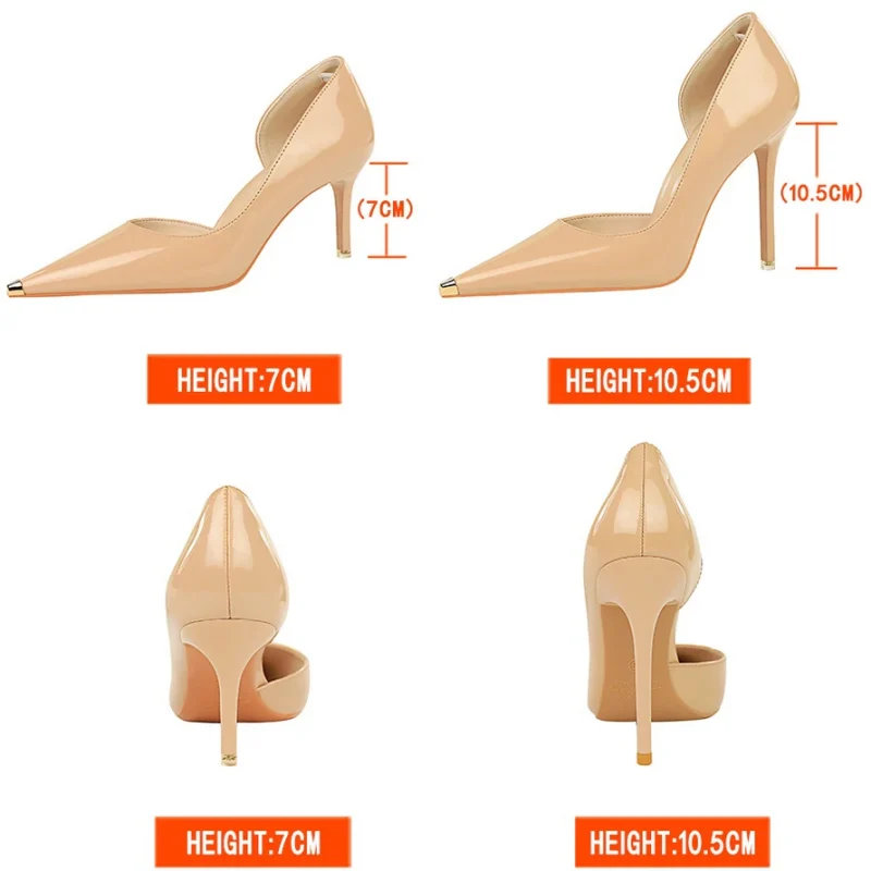 Patent Leather Metal Tip High Heels - Image 2