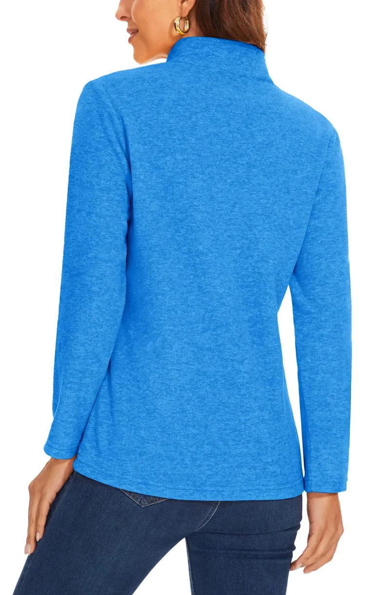 Lightweight Fleece Quarter Zip Warm Sweatshirt - Image 3