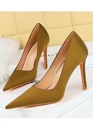 Silks Satins Pointed Stilettos Office Shoes