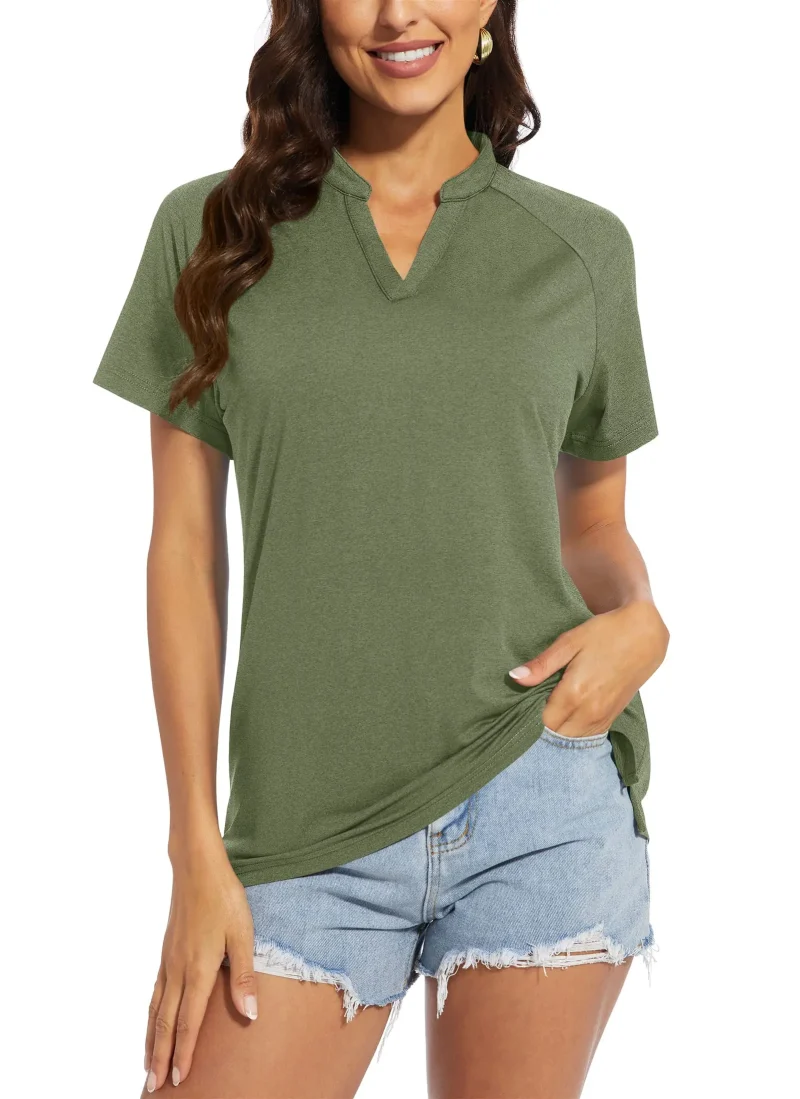 50+ V-neck Short Pullover Tops