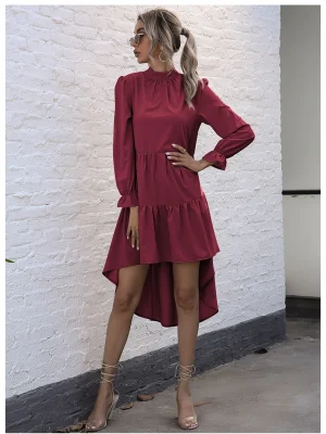 Long Sleeve Loose Irregular Dress