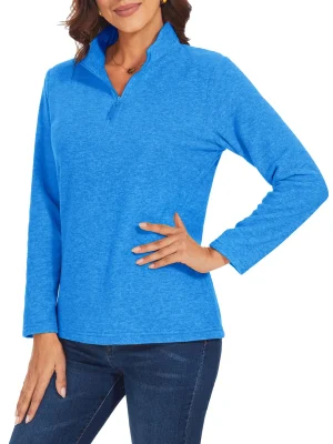 Lightweight Fleece Quarter Zip Warm Sweatshirt