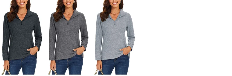 Lightweight Fleece Quarter Zip Warm Sweatshirt - Image 6