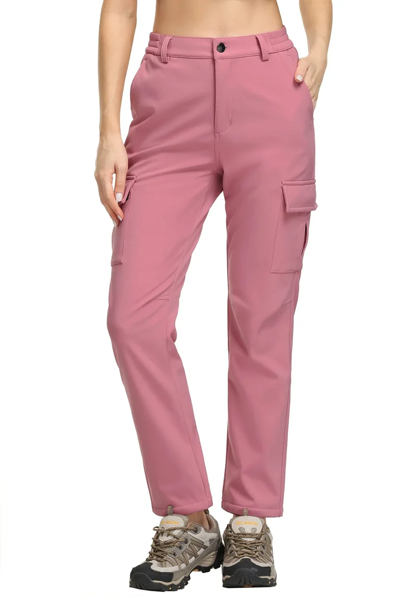 Waterproof Windproof Multi-Pockets Fleece Lined Camping Trouser