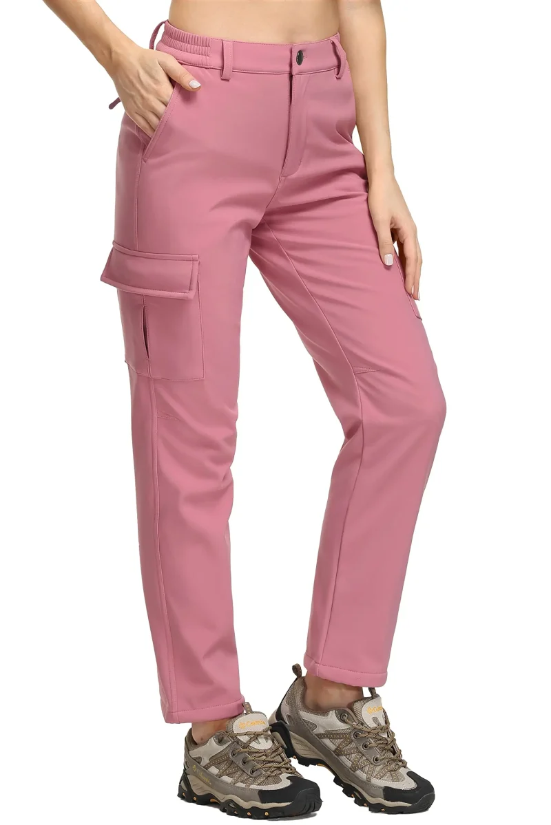 Waterproof Windproof Multi-Pockets Fleece Lined Camping Trouser - Image 2