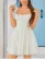 Backless Puff Sleeve Square Neck Mini Dress