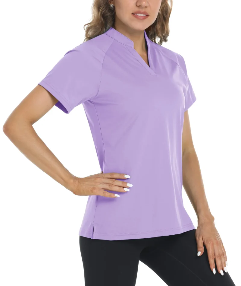 UPF 50+ V-neck Short Sleeve Golf Polos Shirts