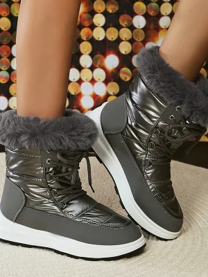 Faux Fur Ankle Waterproof Snow Boots