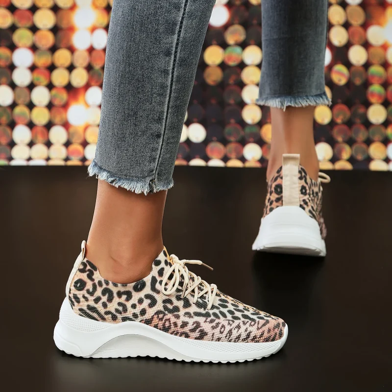 Leopard knitted flats sneakers - Image 5