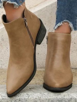 Genuine Leather Ankle Boots with Modern Style