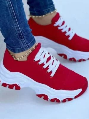 Eco-Friendly Platform Lace-Up Sports Sneakers