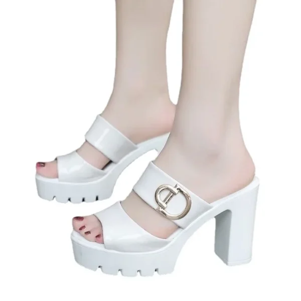 Eco-Friendly High Heel Platform Slippers - Image 4