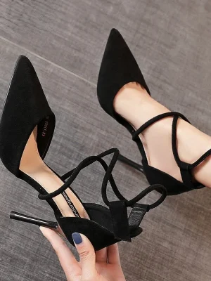 Eco-Friendly Suede Pointed Stiletto Heels