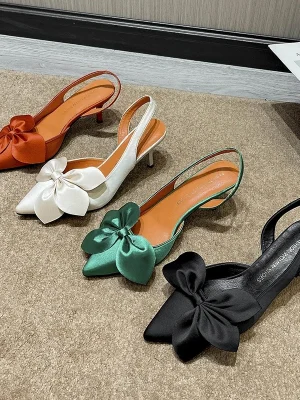 Eco-Friendly Butterfly Knot Heeled Sandals