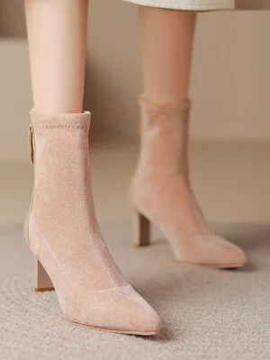 Stretch Pointed Toe Sock Boots