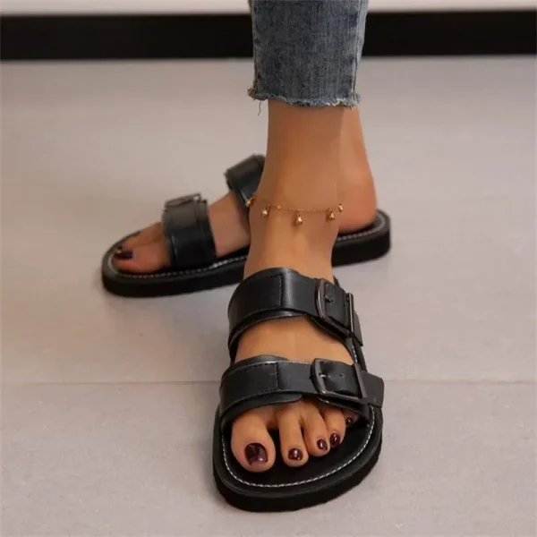 Eco-Friendly Buckle Open Toe Summer Slippers - Image 2