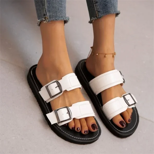 Eco-Friendly Buckle Open Toe Summer Slippers - Image 5