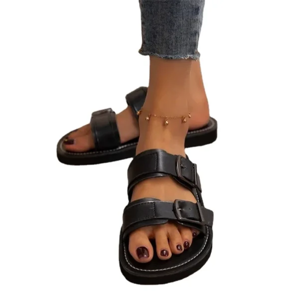 Eco-Friendly Buckle Open Toe Summer Slippers - Image 6