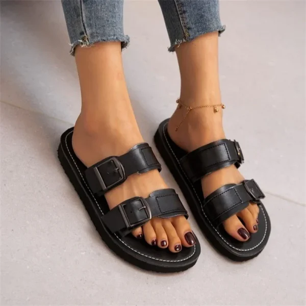 Eco-Friendly Buckle Open Toe Summer Slippers