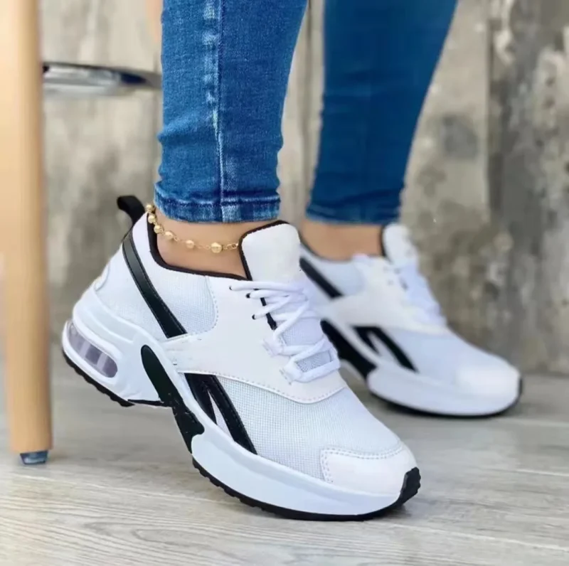Lace Up Wedge Platform Sneakers - Image 2