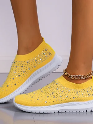 Crystal Platform Breathable Mesh Sneakers