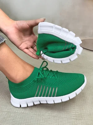 Green Breathable Mesh Lightweight Soft Sole Sneakers