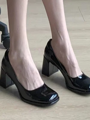 Patent Leather Office Black High Heels