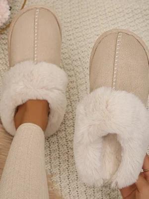 Fur Flat Heels House Cotton Shoes