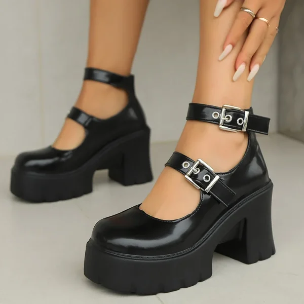 Punk Chunky High Heels Pumps