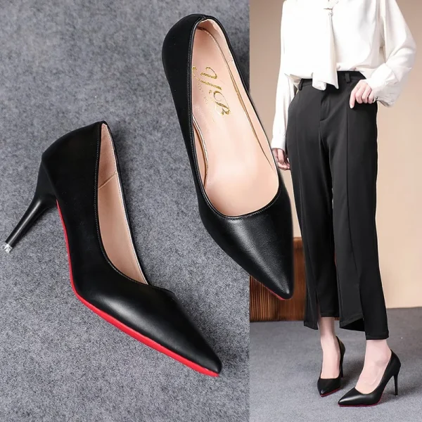 Simple Elegant  Black High Heels - Image 3