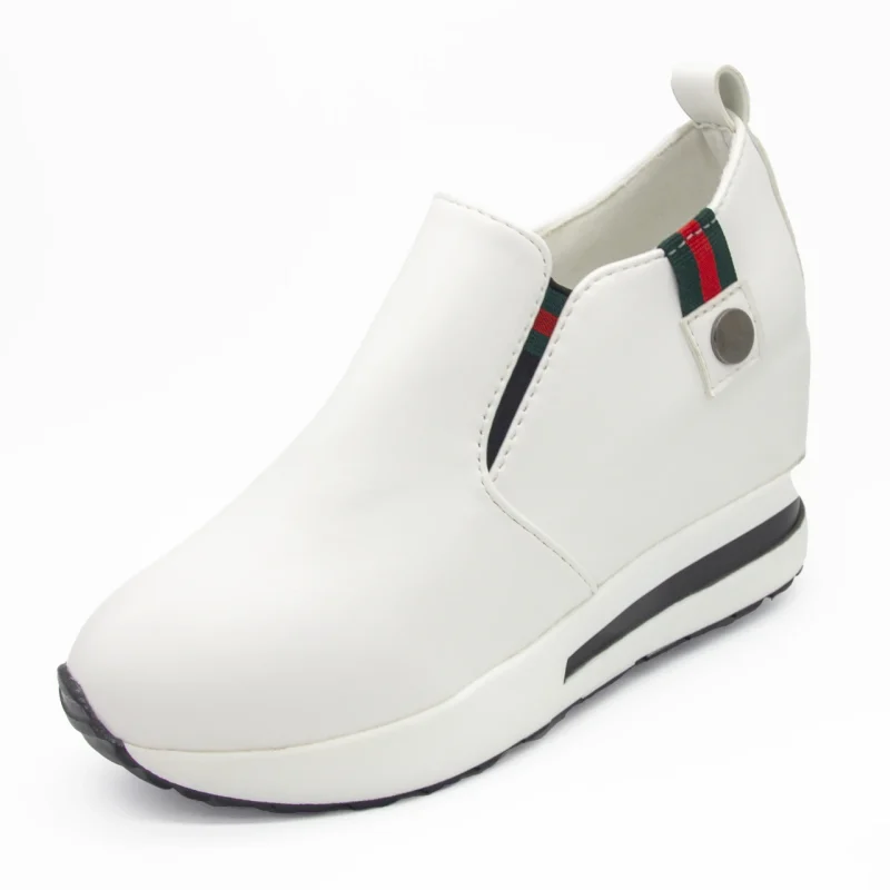 Casual silver platform sneakers with heel - Image 5