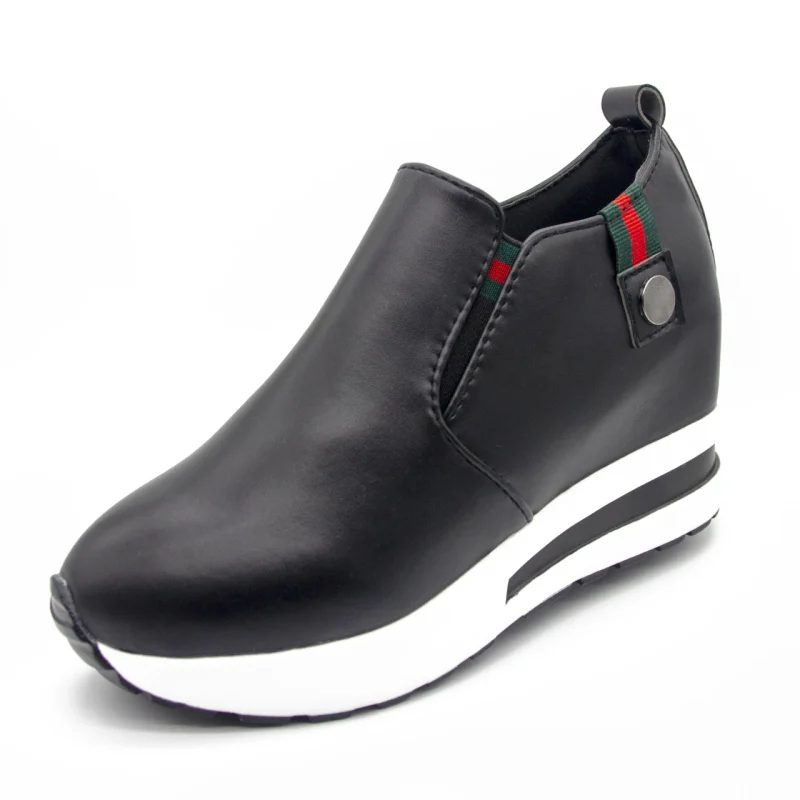 Casual silver platform sneakers with heel - Image 6