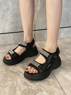 Eco-Friendly Bling High Platform Wedge Sandals