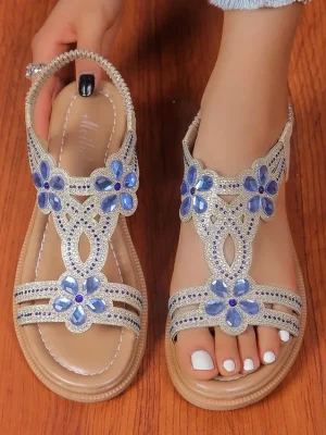 Eco-Friendly Bohemian Slip-On Flat Beach Sandals