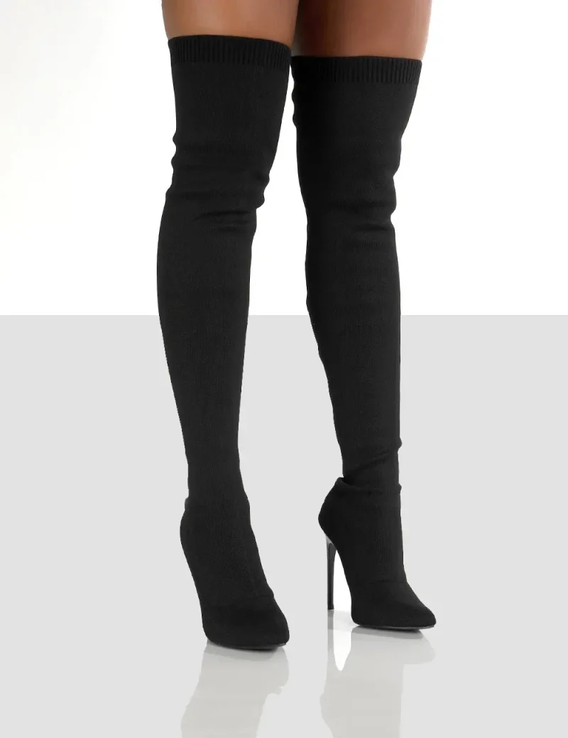 Lace Up Knee-High Boots - Image 2